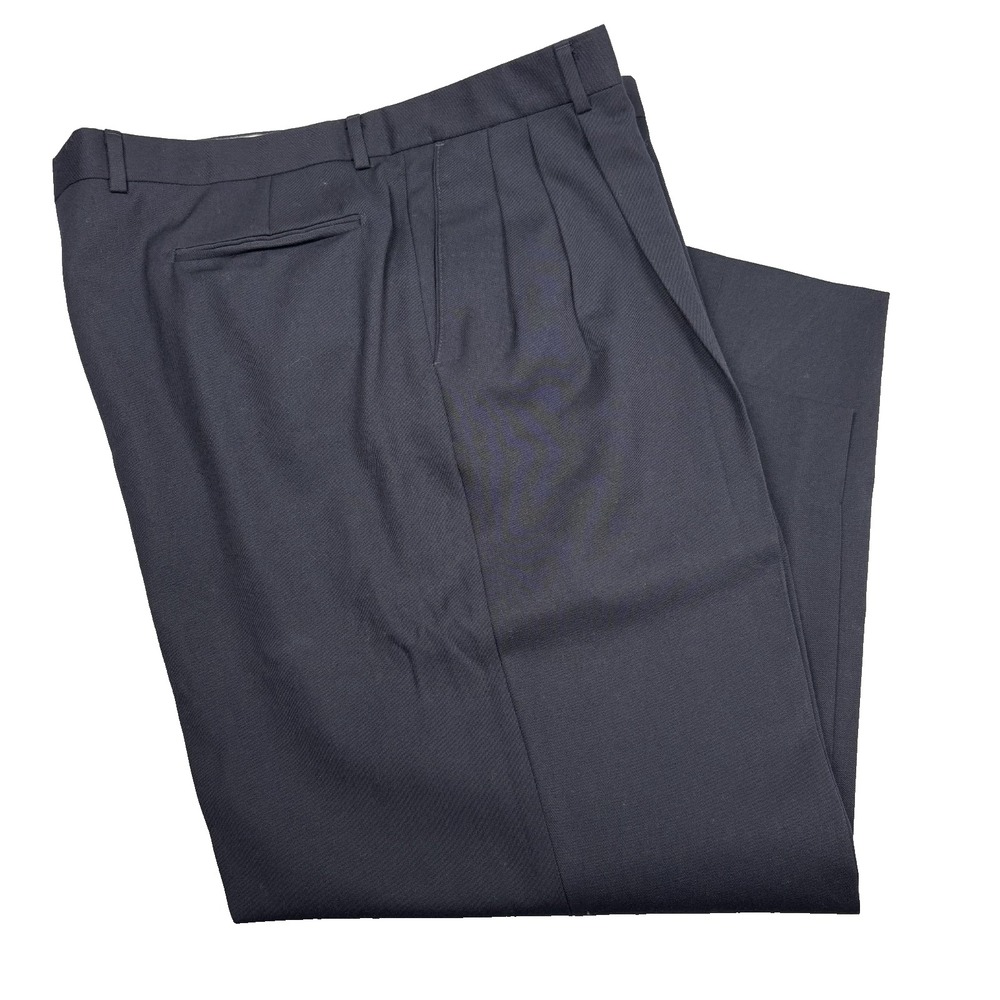 Vintage Givenchy Monsieur Dress Pants Men's 40R Navy Pleated USA 29 Inseam
